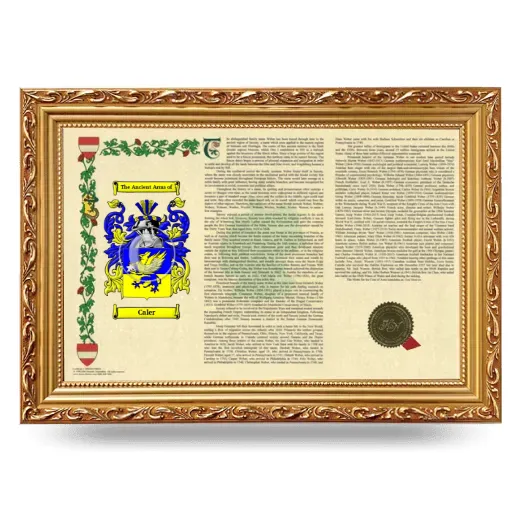 Caler Armorial Landscape Framed - Gold