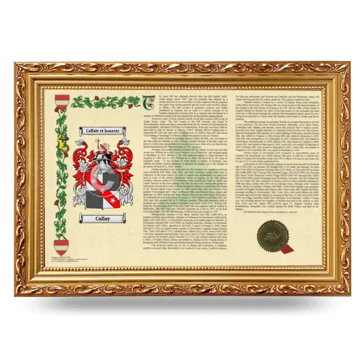 Callay Armorial Landscape Framed - Gold