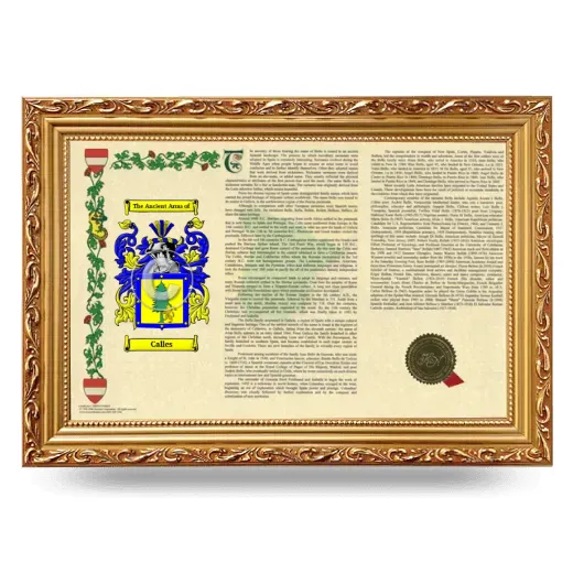 Calles Armorial Landscape Framed - Gold