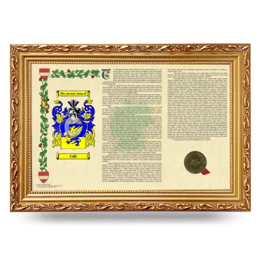 Cals Armorial Landscape Framed - Gold