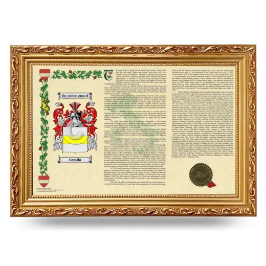 Camilo Armorial Landscape Framed - Gold