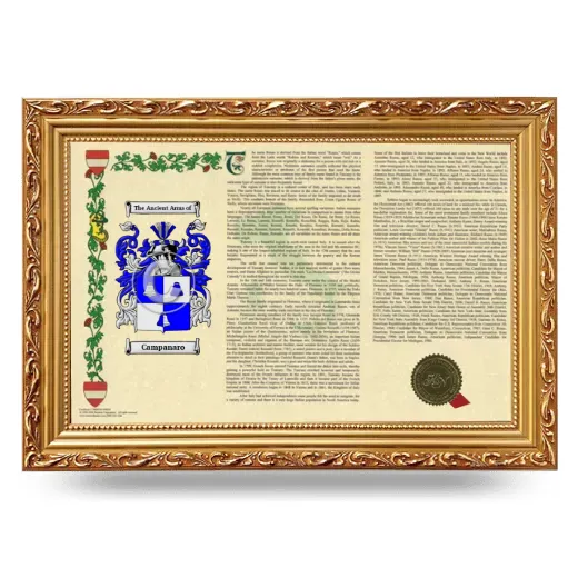 Campanaro Armorial Landscape Framed - Gold