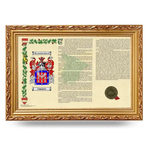 Campero Armorial Landscape Framed - Gold