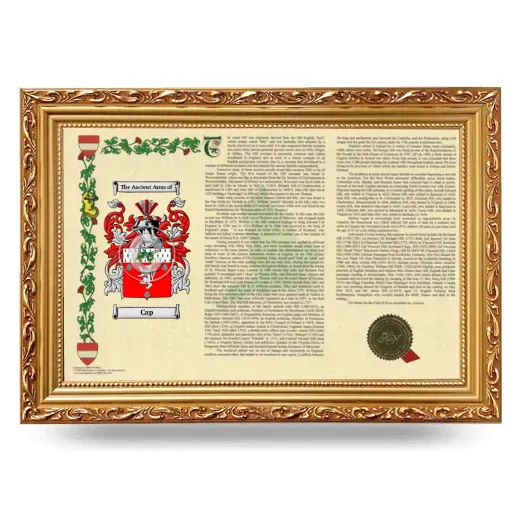 Cap Armorial Landscape Framed - Gold