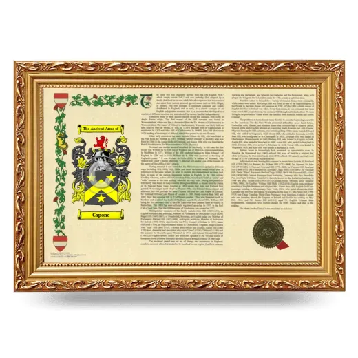 Capone Armorial Landscape Framed - Gold