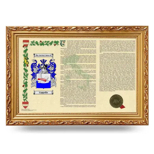 Cappello Armorial Landscape Framed - Gold