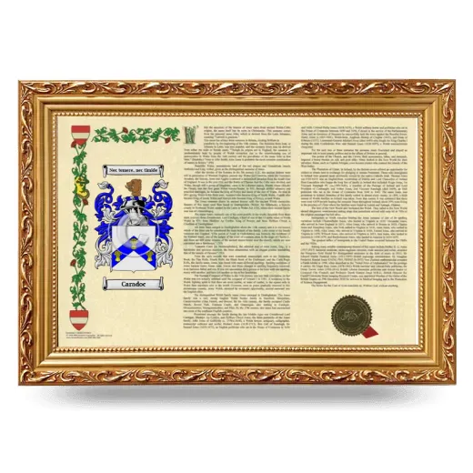 Caradoc Armorial Landscape Framed - Gold