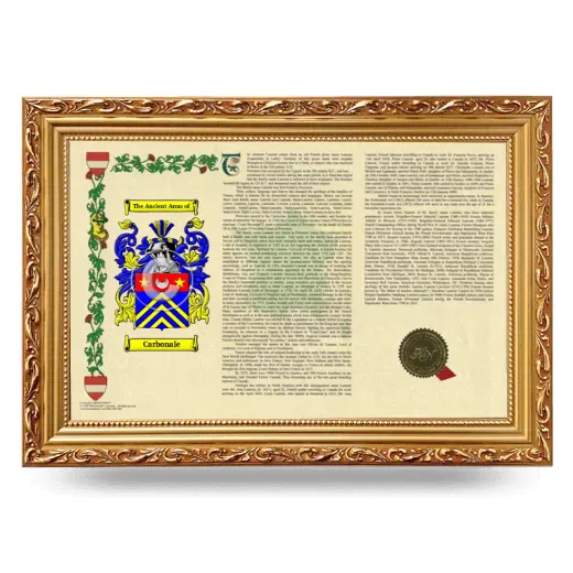 Carbonale Armorial Landscape Framed - Gold