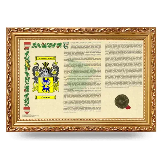 Cardena Armorial Landscape Framed - Gold