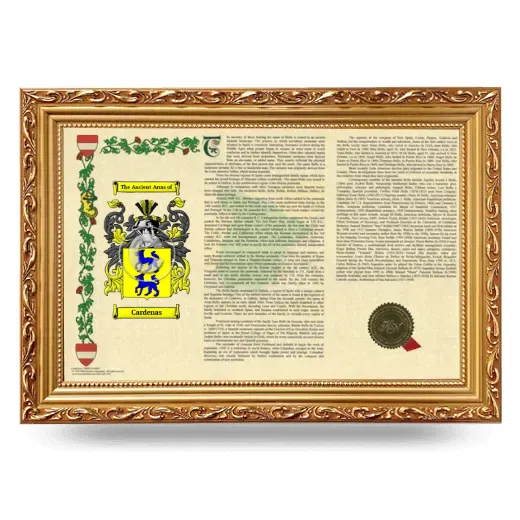 Cardenas Armorial Landscape Framed - Gold