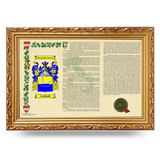 Cardinalli Armorial Landscape Framed - Gold