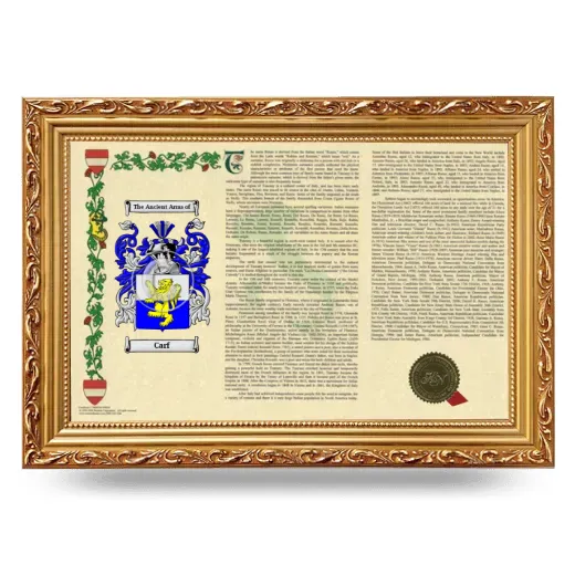 Carf Armorial Landscape Framed - Gold