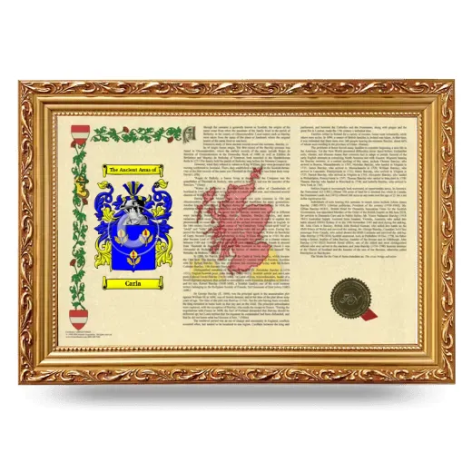Carla Armorial Landscape Framed - Gold