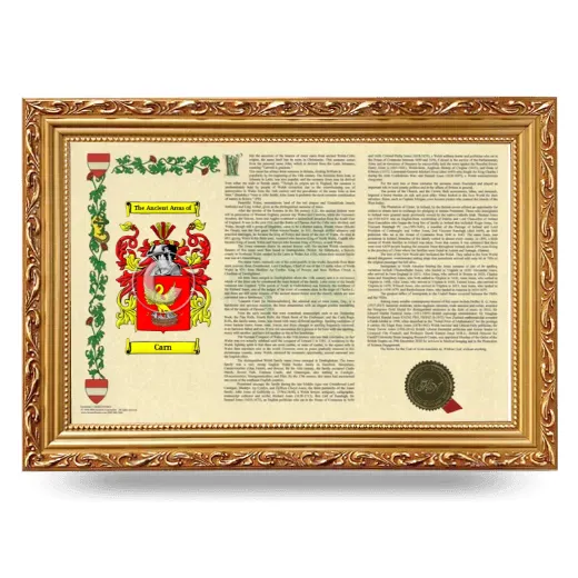 Carn Armorial Landscape Framed - Gold