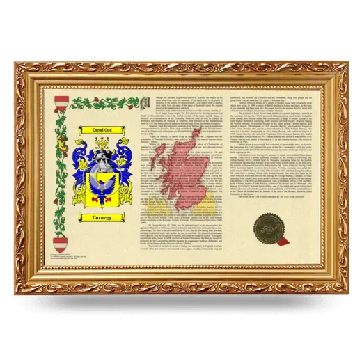 Carnegy Armorial Landscape Framed - Gold