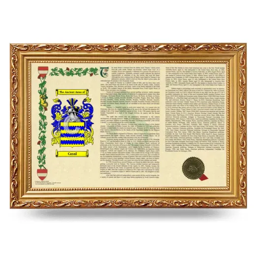 Casal Armorial Landscape Framed - Gold