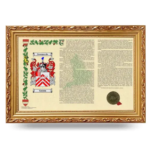 Cassan Armorial Landscape Framed - Gold