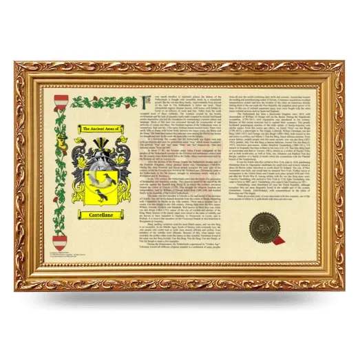 Castellane Armorial Landscape Framed - Gold