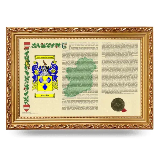Castillo Armorial Landscape Framed - Gold