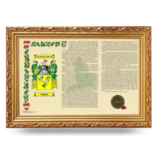 Cathan Armorial Landscape Framed - Gold