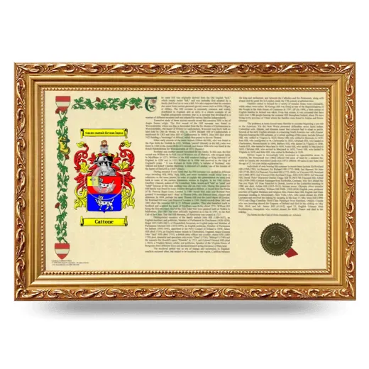 Cattone Armorial Landscape Framed - Gold
