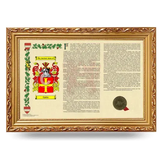 Catts Armorial Landscape Framed - Gold