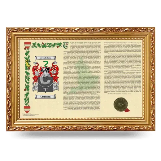 Cavindish Armorial Landscape Framed - Gold