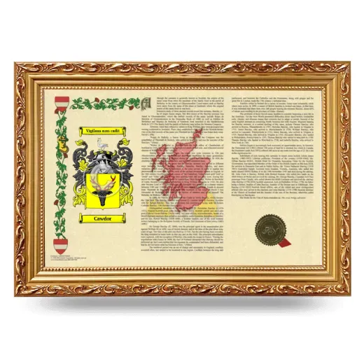 Cawdor Armorial Landscape Framed - Gold