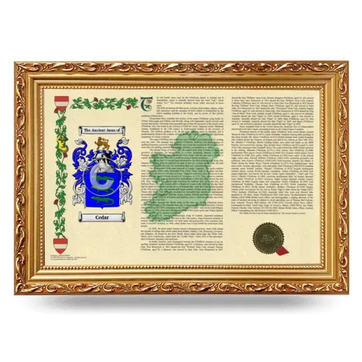 Cedar Armorial Landscape Framed - Gold