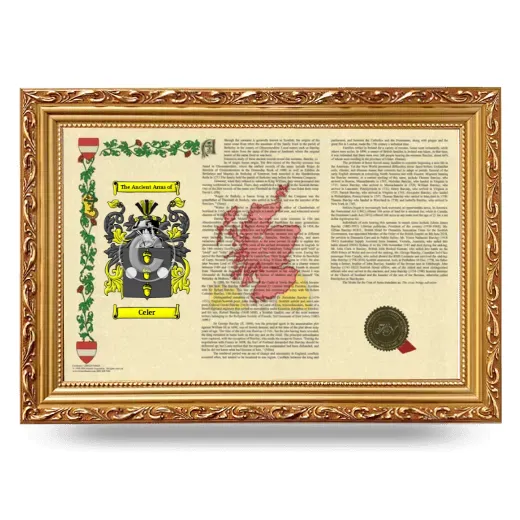 Celer Armorial Landscape Framed - Gold