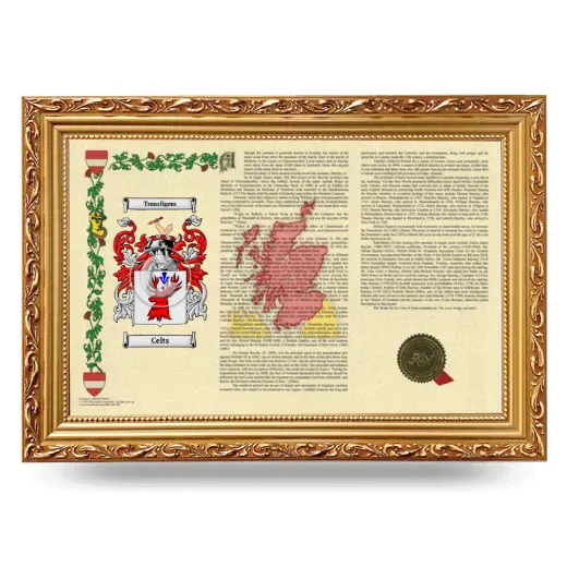 Celts Armorial Landscape Framed - Gold