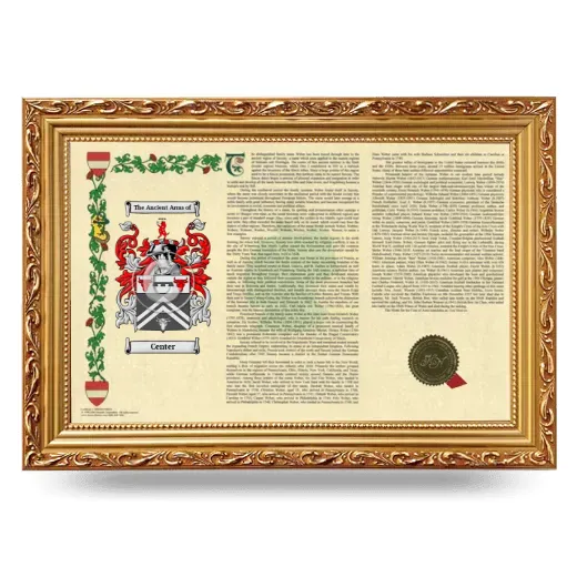 Center Armorial Landscape Framed - Gold