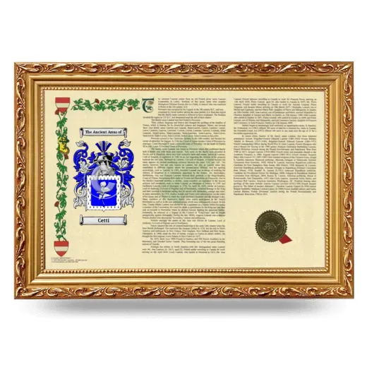 Cetti Armorial Landscape Framed - Gold