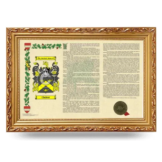 Chalent Armorial Landscape Framed - Gold