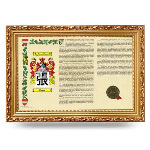 Chang Armorial Landscape Framed - Gold