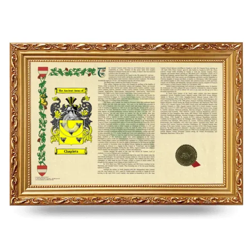 Chaplets Armorial Landscape Framed - Gold