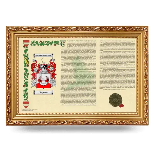 Chapmon Armorial Landscape Framed - Gold
