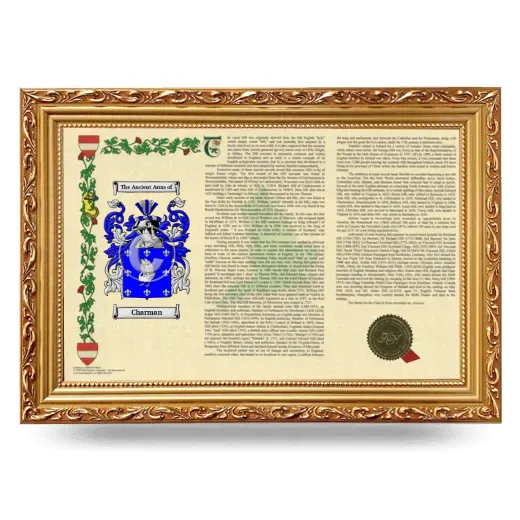 Charman Armorial Landscape Framed - Gold