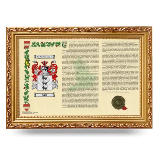 Chat Armorial Landscape Framed - Gold