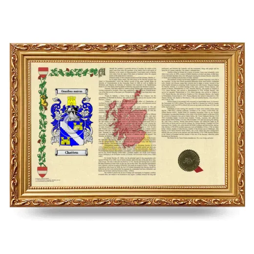 Chatten Armorial Landscape Framed - Gold