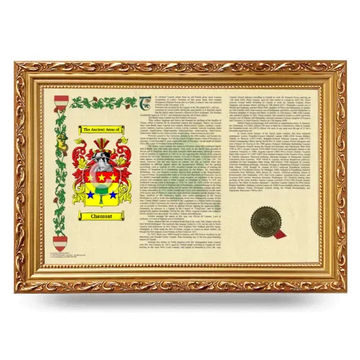 Chaussat Armorial Landscape Framed - Gold
