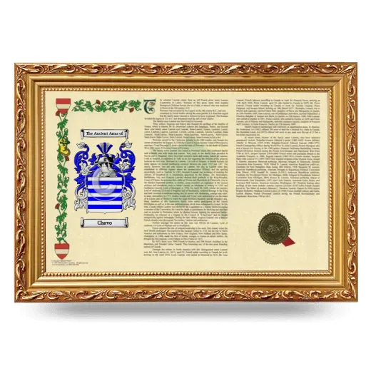 Chavo Armorial Landscape Framed - Gold