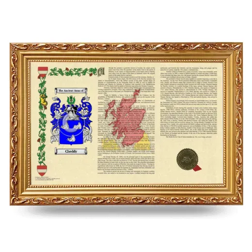 Cheddy Armorial Landscape Framed - Gold