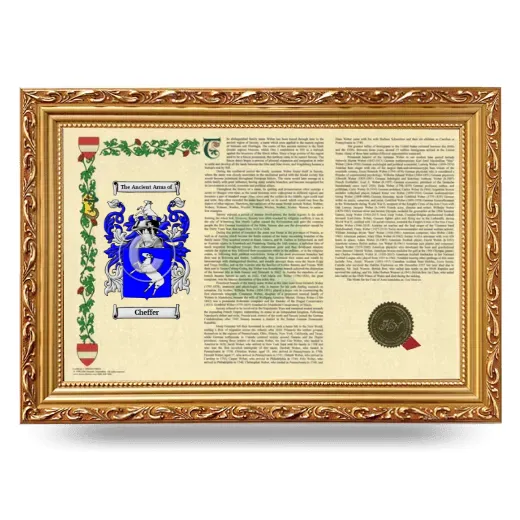 Cheffer Armorial Landscape Framed - Gold