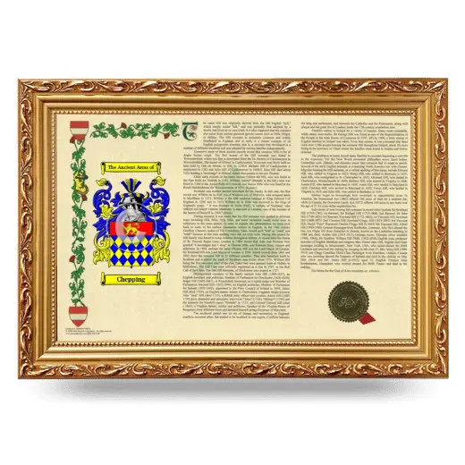 Chepping Armorial Landscape Framed - Gold