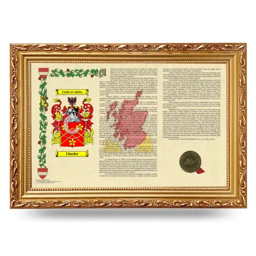 Chesler Armorial Landscape Framed - Gold