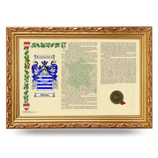 Cheveau Armorial Landscape Framed - Gold