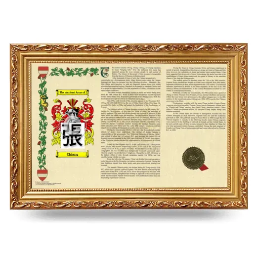 Chiang Armorial Landscape Framed - Gold