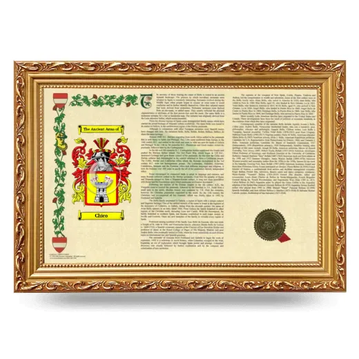 Chico Armorial Landscape Framed - Gold