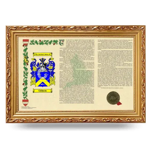 Chilmon Armorial Landscape Framed - Gold